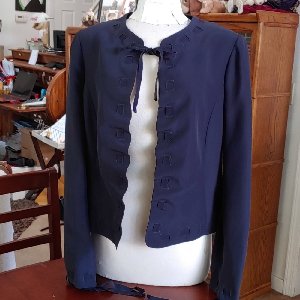- Armani Collezioni Size 12 Jacket Navy Blue